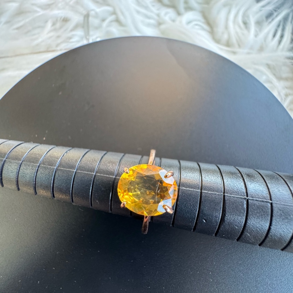 Natural Citrine Ring Gold plated 925 sterling silver NWOT